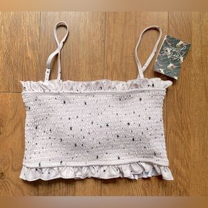 KortniJeane white/cream starry skies Bandeau swimsuit top- MEDIUM